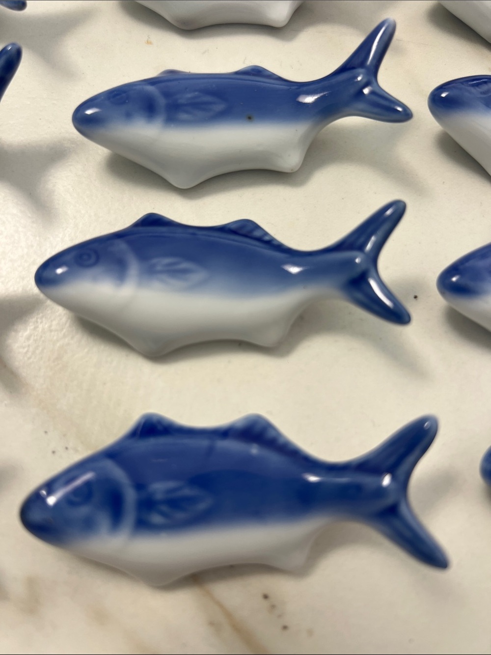 Blue Ceramic Fish chopstick rests- Set of 12 - Picture 2 of 3